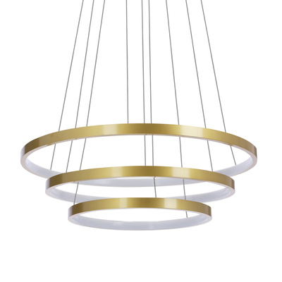 Lampa wisząca Lune złota LED 60W okrągła 50 cm nowoczesna