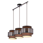 Lampa wisząca z abażurami Hare chrom szary+srebrny potrójna do jadalni