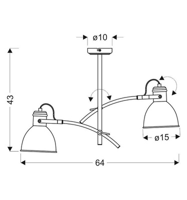Lampa sufitowa Zumba nowoczesna metalowa regulowana 2-punktowa biało-czarna