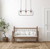 Lampa wisząca Frame potrójna czarna regulowana do salonu nad stół E27