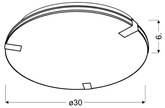 Plafon LED Fiera okrągły 31 cm czarno-srebrny 500lm 230V