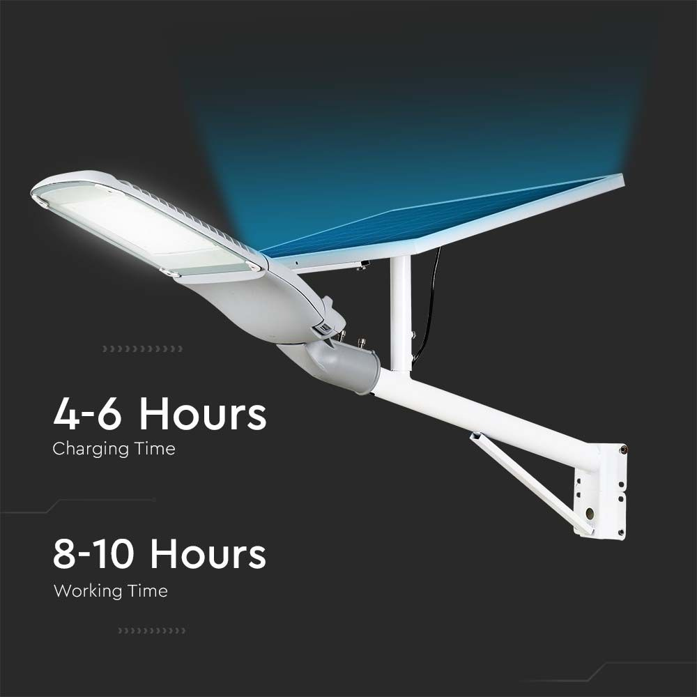 50W Lampa uliczna solarna / Barwa:6000K / Obudowa: Srebrna