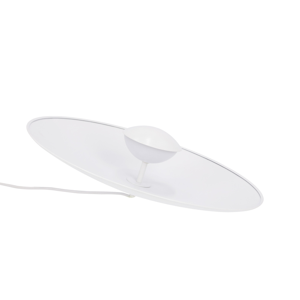 Lampa wisząca LUND 48 cm minimalistyczna – biały klosz talerz - skandynawska lampa do jadalni i salonu LED