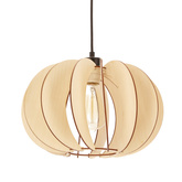 Lampa wisząca Eco kula z abażurem drewnianym do salonu 1xE27 pojedyncza
