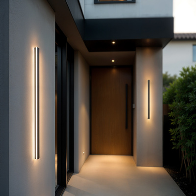 Zewnętrzny Kinkiet Elewacyjny LED 120cm UNO-BH-022 22W 4000K Czarny IP54 LUNGO