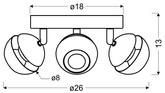 Lampa sufitowa Boni okrągła regulowana 3-punktowa LED