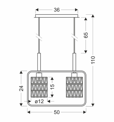 Crown Lampa Wisząca Czarny 2X40W E27 Abażur Beżowy