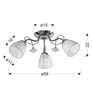 Ariam Lampa Sufitowa 3xE27 Biały