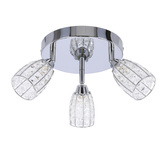Shiba lampa sufitowa plafon chromowy 3x15w g9 klosz bezbarwny