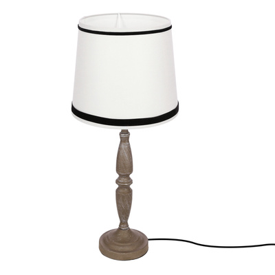 CARDINALE lampa stołowa h-58 cm ciemny szary 1x40 E27 abażur jasny szary
