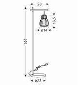 Lampa podłogowa Bernita z kloszem do salonu 1-punktowa metalowa