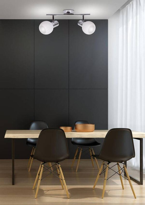 Lampa sufitowa Turno listwa ze szklanymi kloszami regulowana 2-punktowa