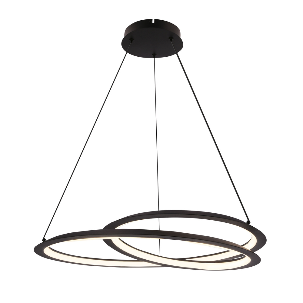 Lampa wisząca Callas czarna pierścieniowa do jadalni LED zmienna barwa światła