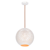 Lampa wisząca Bene kula ażurowa metalowa biała do salonu 1xE27