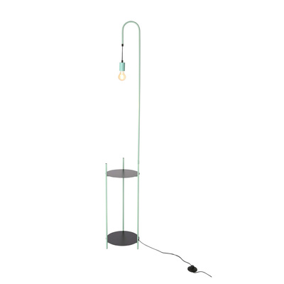 Lampa podłogowa Walk z półką do salonu 1-punktowa metalowa