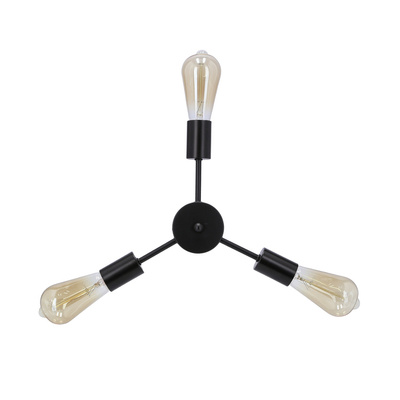 Lampa wisząca Sparta potrójna metalowa czarno-srebrna do salonu 3xE27