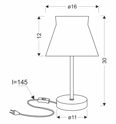 Lampka nocna Sigalea z białym abażurem organza czarna do sypialni E14