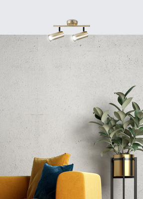Lampa sufitowa Colly złota listwa spot regulowana 2-punktowa metalowa