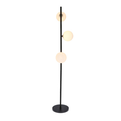Lampa podłogowa Kama klasyczna z kloszem 3-punktowa do salonu