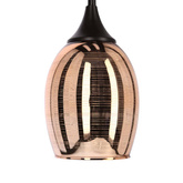 Lampa wisząca Marina szklany klosz miedziany do salonu 1-punktowa E27