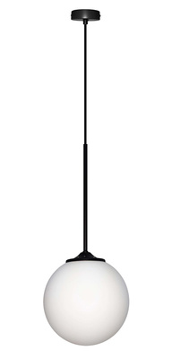 Lampa wisząca Glasgow Ledea szklana kula 20 cm czarna do jadalni E27