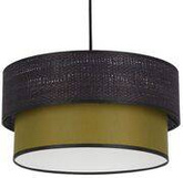 Lampa wisząca z abażurem Arezzo czarna z oliwkowym do salonu
