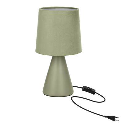 Lampka nocna Satti ceramiczna z abażurem szarozielona E14 klasyczna