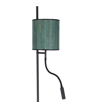 Bendi lampa podłogowa czarna 1x40w e27+3w led Abażur zielony 51-25265