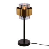 Lampka nocna Spiega szklana metalowa czarny mosiądz E27