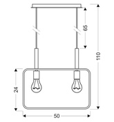 Lampa wisząca Frame czarna podwójna nad stół do salonu regulowana wysokość E27